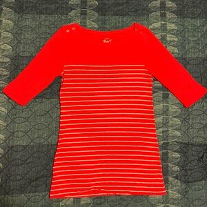J.Crew Women's 'Painter T' XSmall Orange Striped Shirt